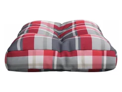 Clicnbuy Ropa De Casa-Cojín para sofá de palets tela a cuadros 60x40x12 cm Rojo