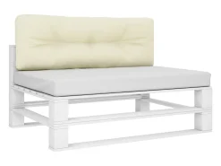 Clicnbuy Ropa De Casa-Cojín para sofá de palets tela 120x40x12 cm Crema