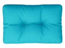 Clicnbuy Ropa De Casa-Cojín para sofá de palets tela turquesa 60x40x12 cm Azul turquesa