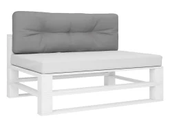 Clicnbuy Ropa De Casa-Cojín para sofá de palets tela 120x40x12 cm Gris