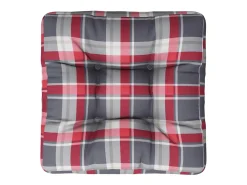 Clicnbuy Cojín para sofá de palets tela cuadros rojo 58x58x10 cm Multicolor New