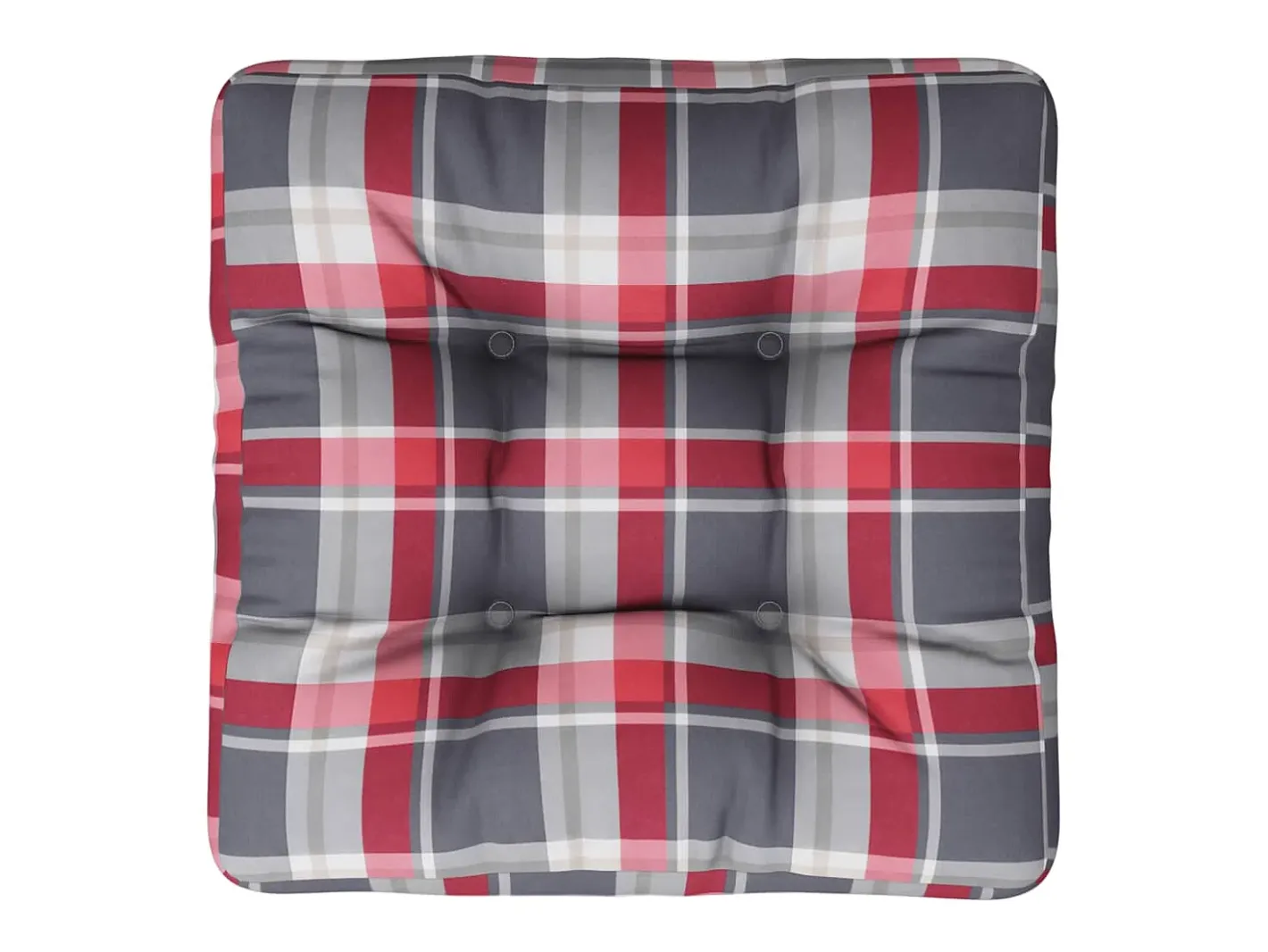 Clicnbuy Cojín para sofá de palets tela cuadros rojo 58x58x10 cm Multicolor New