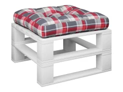 Clicnbuy Cojín para sofá de palets tela cuadros rojo 58x58x10 cm Multicolor New