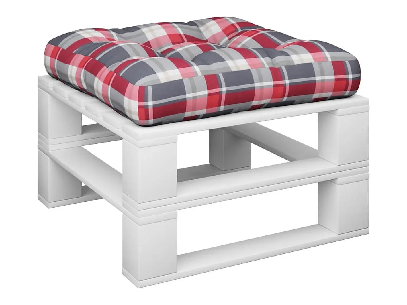 Clicnbuy Cojín para sofá de palets tela cuadros rojo 58x58x10 cm Multicolor New