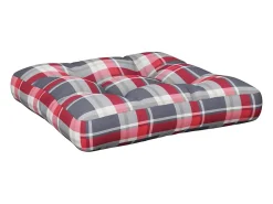 Clicnbuy Cojín para sofá de palets tela cuadros rojo 58x58x10 cm Multicolor New