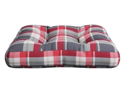 Clicnbuy Cojín para sofá de palets tela cuadros rojo 58x58x10 cm Multicolor New