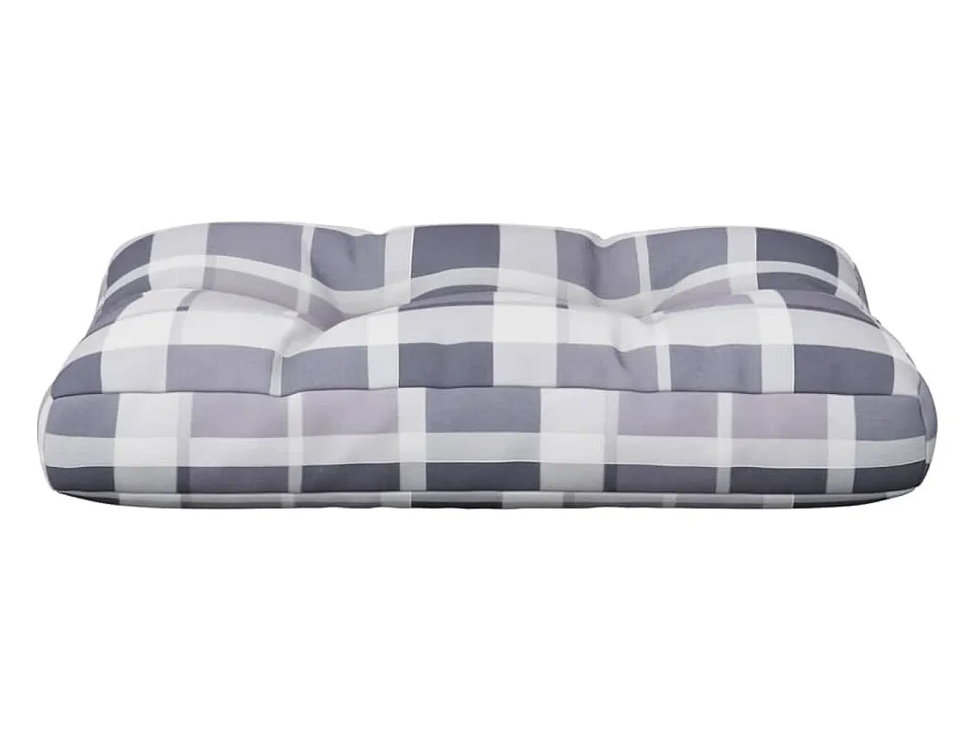 Clicnbuy Ropa De Casa-Cojín para sofá sofá de palets tela a cuadros 60x40x12 cm Gris