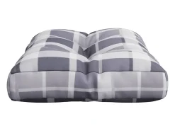 Clicnbuy Ropa De Casa-Cojín para sofá sofá de palets tela a cuadros 60x40x12 cm Gris