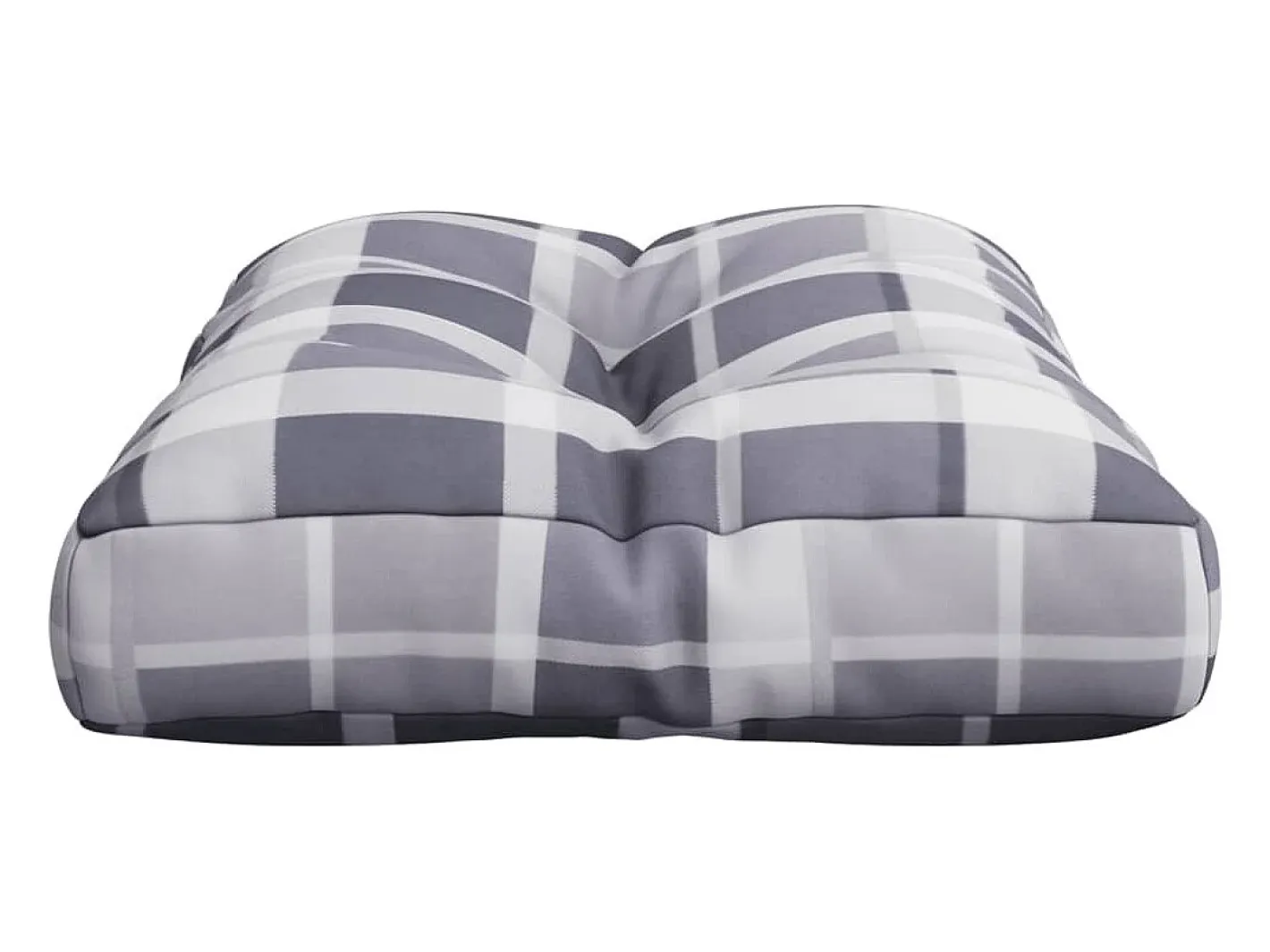 Clicnbuy Ropa De Casa-Cojín para sofá sofá de palets tela a cuadros 60x40x12 cm Gris