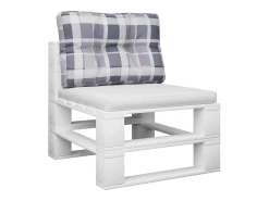 Clicnbuy Ropa De Casa-Cojín para sofá sofá de palets tela a cuadros 60x40x12 cm Gris