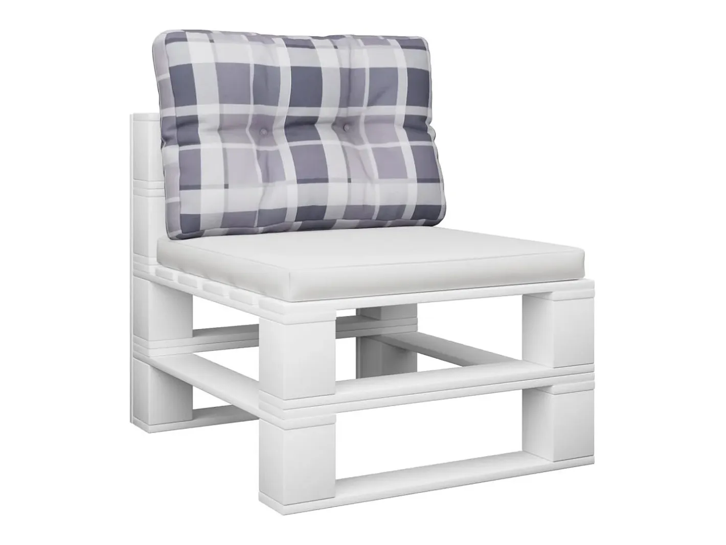 Clicnbuy Ropa De Casa-Cojín para sofá sofá de palets tela a cuadros 60x40x12 cm Gris