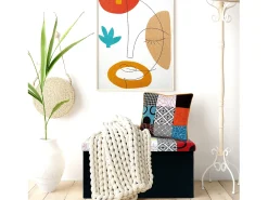 The Home Deco Factory Cojín Patchwork con funda extraíble 40x40 cm Multicolor