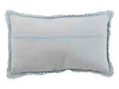 Clearance J-Line Cojín rectangular con encajes de algodón 51 x 30 cm Azul