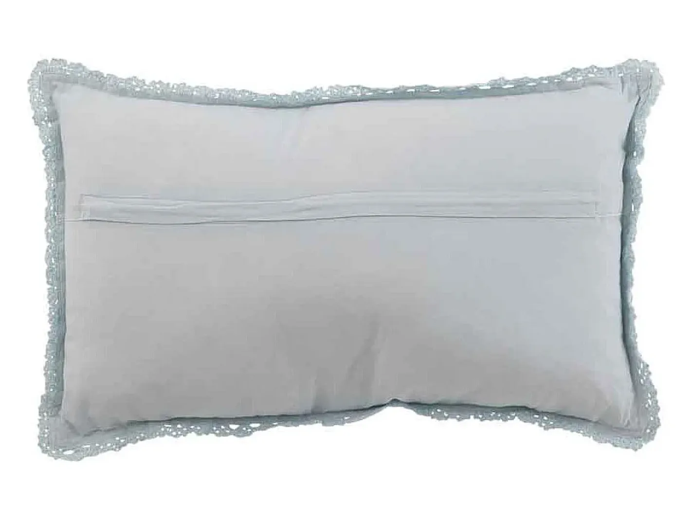 Clearance J-Line Cojín rectangular con encajes de algodón 51 x 30 cm Azul