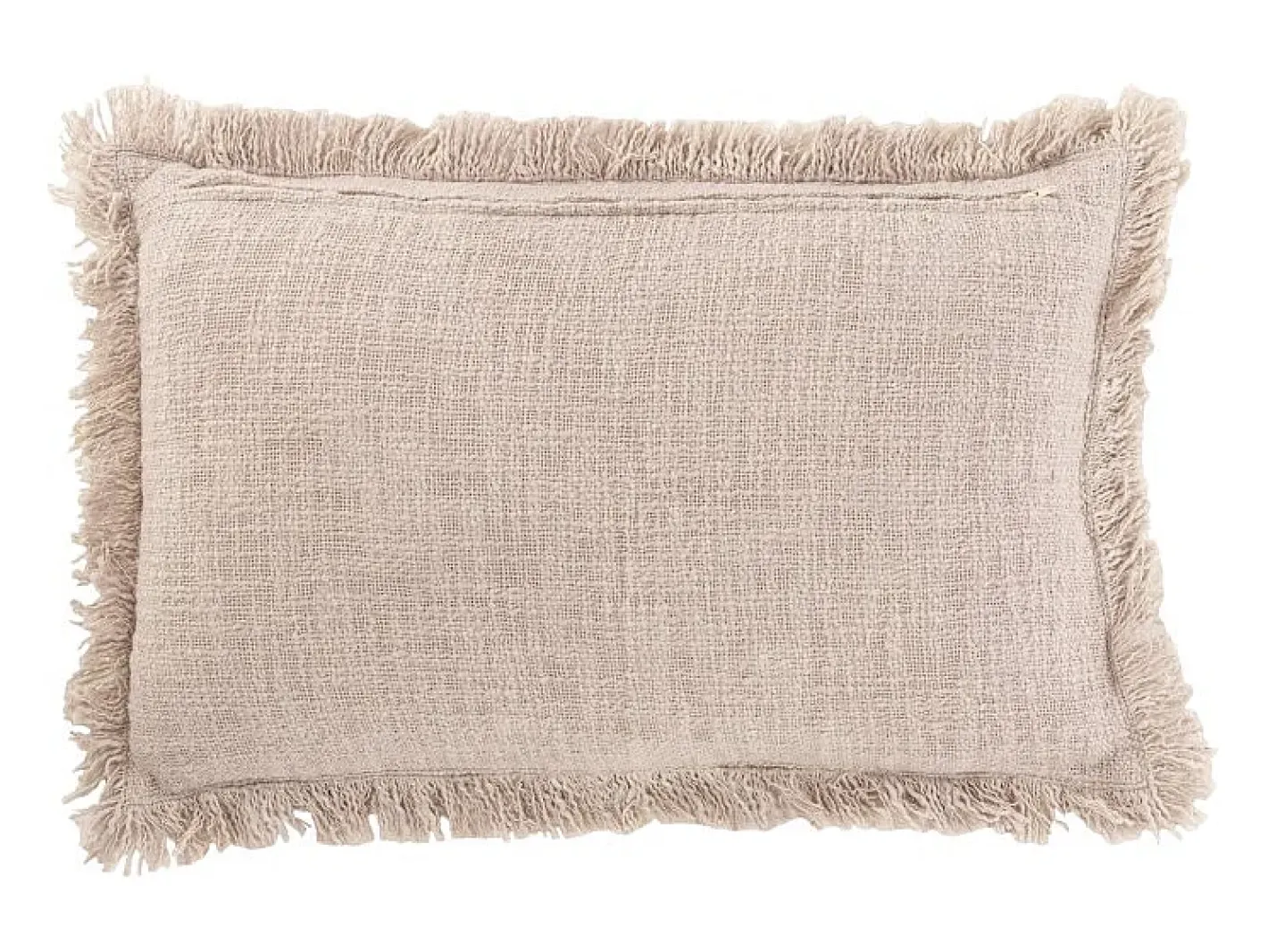 J-Line Ropa De Casa-Cojín rectangular con flecos de algodón de 60x40cm Rosa