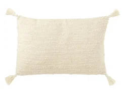 J-Line Ropa De Casa-Cojín rectangular con floca de algodón 60x40x12 cm Beige
