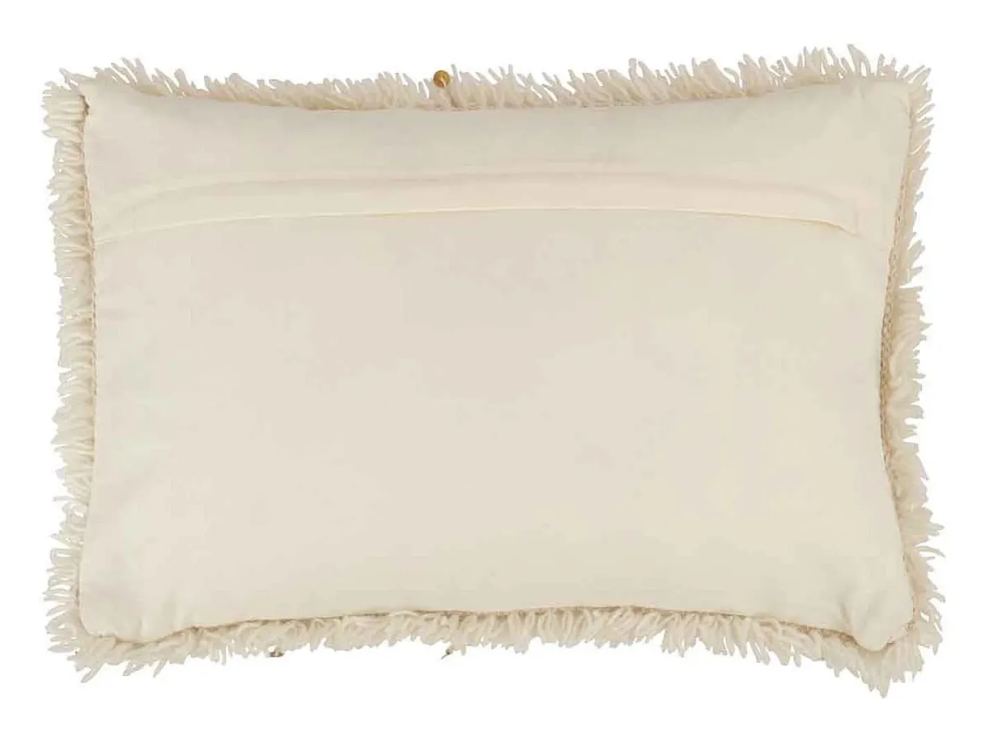 Clearance J-Line Cojín rectangular de algodón y dorado, 60 x 40 cm Blanco