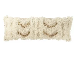 J-Line Cojín rectangular de poliéster 100x35x12 cm Beige Discount