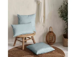Ropa De Casa-Cojín rectangular de terciopelo azul glaciar 50x30 cm - NAURU - SACASA Azul celeste