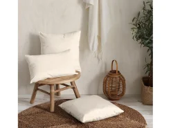 Cojín rectangular 30x50cm terciopelo crudo NAURU - SACASA Crema Online