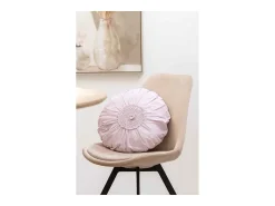 J-Line Cojín redondo con encaje de algodón morado de 39x39cm Rosa palo Outlet