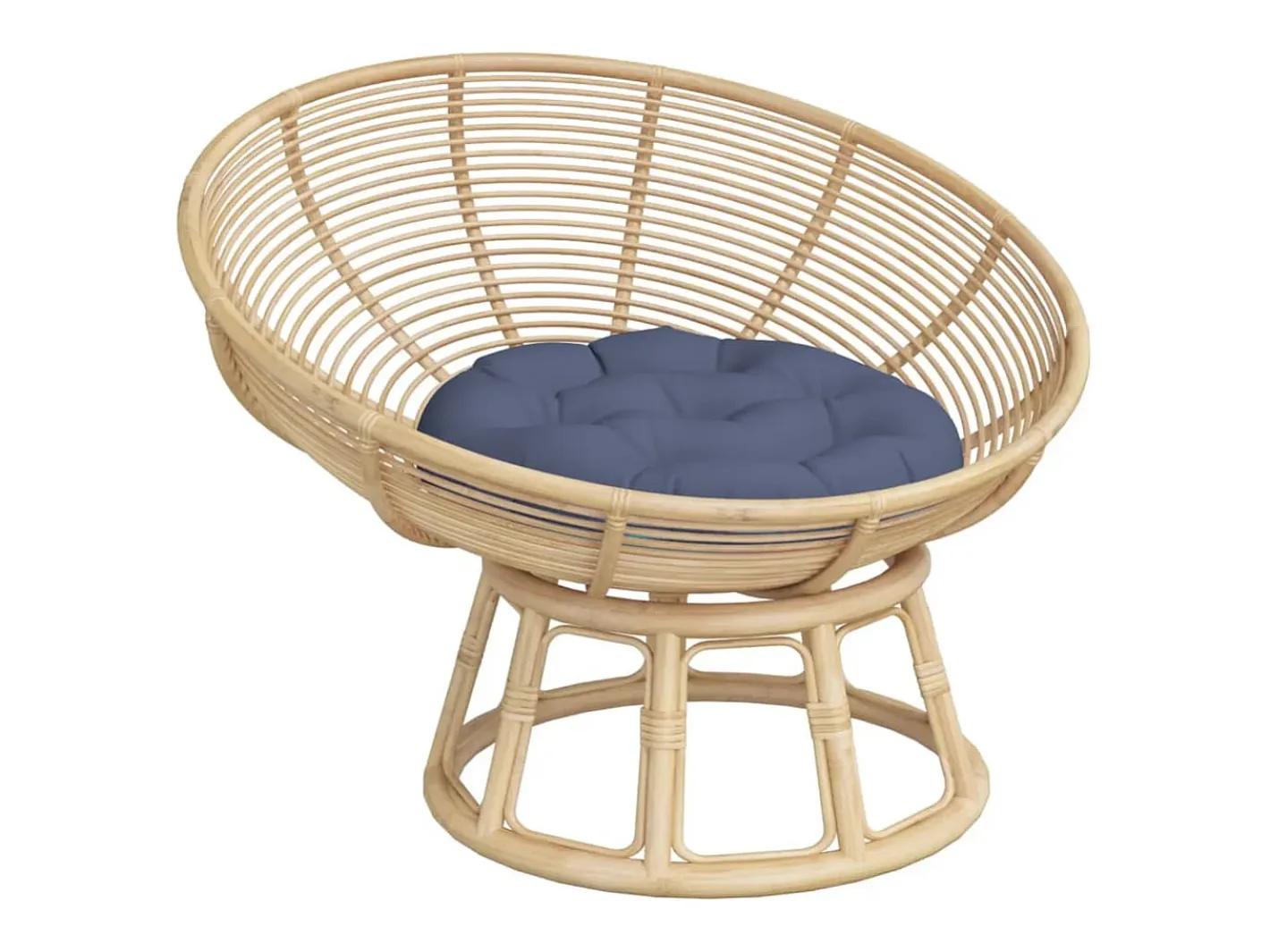 Clicnbuy Ropa De Casa-Cojín redondo de tela Oxford marino Ø 60x11 cm Azul