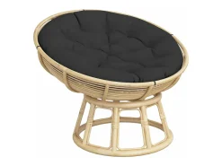 Outlet Cojín redondo tela Oxford Ø 100x11 cm ES545752 Negro