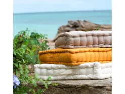 Outlet Soleil d'ocre Cojín tapizado algodón 50x50x10 cm PANAMÁ, por Gris