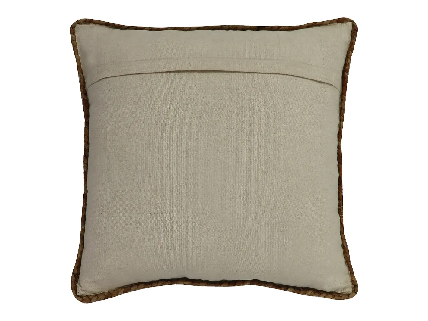 OZAIA Ropa De Casa-Cojín trenzado 100% jute - 60 x 60 cm - Natural - ZAMBAI Color natural claro