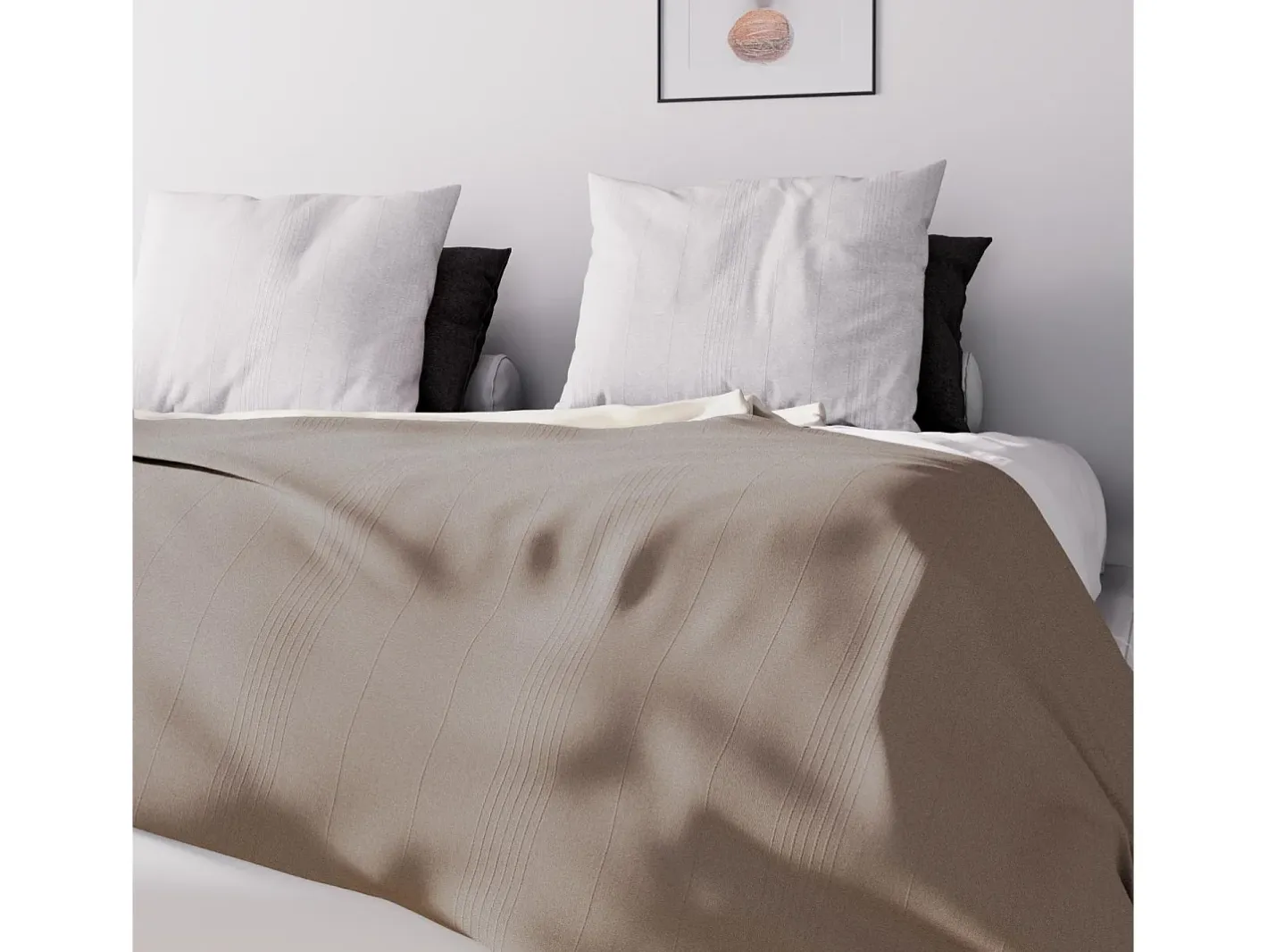 Soleil d'ocre Colcha 220x240 cm ADELE taupe Topo Discount
