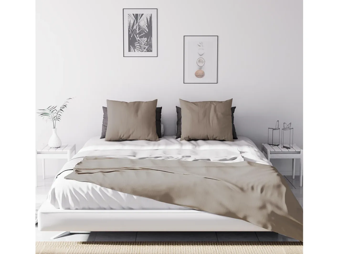 Soleil d'ocre Colcha 220x240 cm ADELE taupe Topo Discount