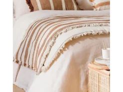 Atmosphera Ropa De Casa-Colchoneta de asiento lisa y con flecos Beige