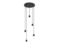 Lámpara Suspendida-Colgante 5 luces modelo Larrue acabado 49 cm (alto)9 cm(ancho)9 cm(fondo) Negro
