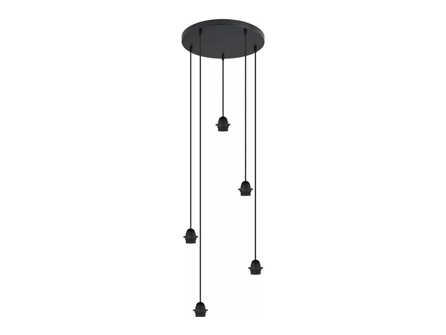 Lámpara Suspendida-Colgante 5 luces modelo Larrue acabado 49 cm (alto)9 cm(ancho)9 cm(fondo) Negro