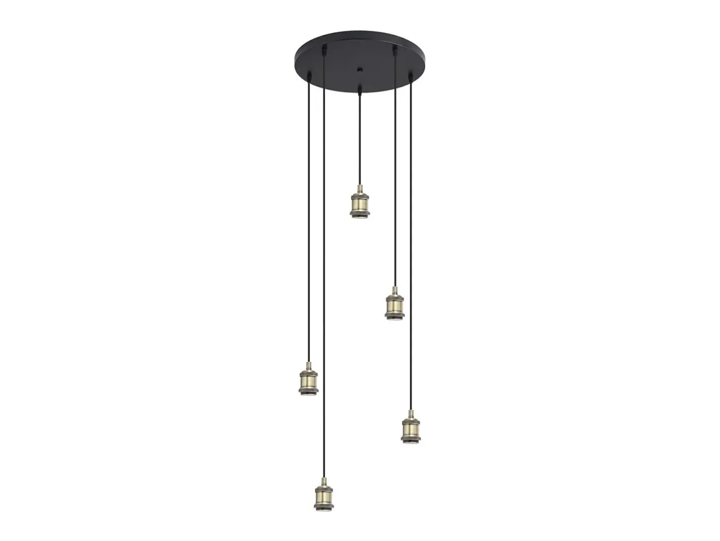 Hot Colgante 5 luces,modelo Acebuche acabado /cuero 40 cm(alto)9 cm(ancho)9 cm(largo) Negro