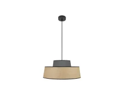 AKUNADECOR Lámpara Suspendida-Colgante Natural/gris Modelo Jia 1luz Regulable Negro