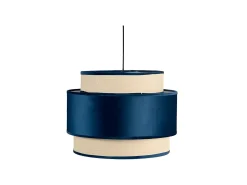 AKUNADECOR Lámpara Suspendida-Colgante 3 Pantallas Adriano1 Luz E27 Y Arpillera Azul