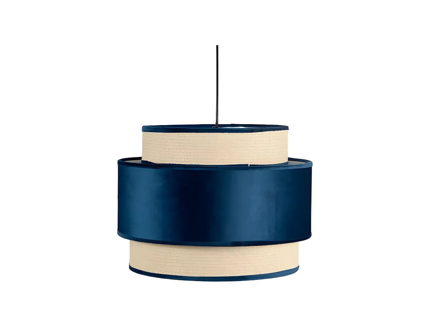 AKUNADECOR Lámpara Suspendida-Colgante 3 Pantallas Adriano1 Luz E27 Y Arpillera Azul