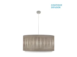 AKUNADECOR Lámpara Suspendida-Colgante Regulable Madera/cromo Alexandra 3xe27 Fabrialamp Plateado