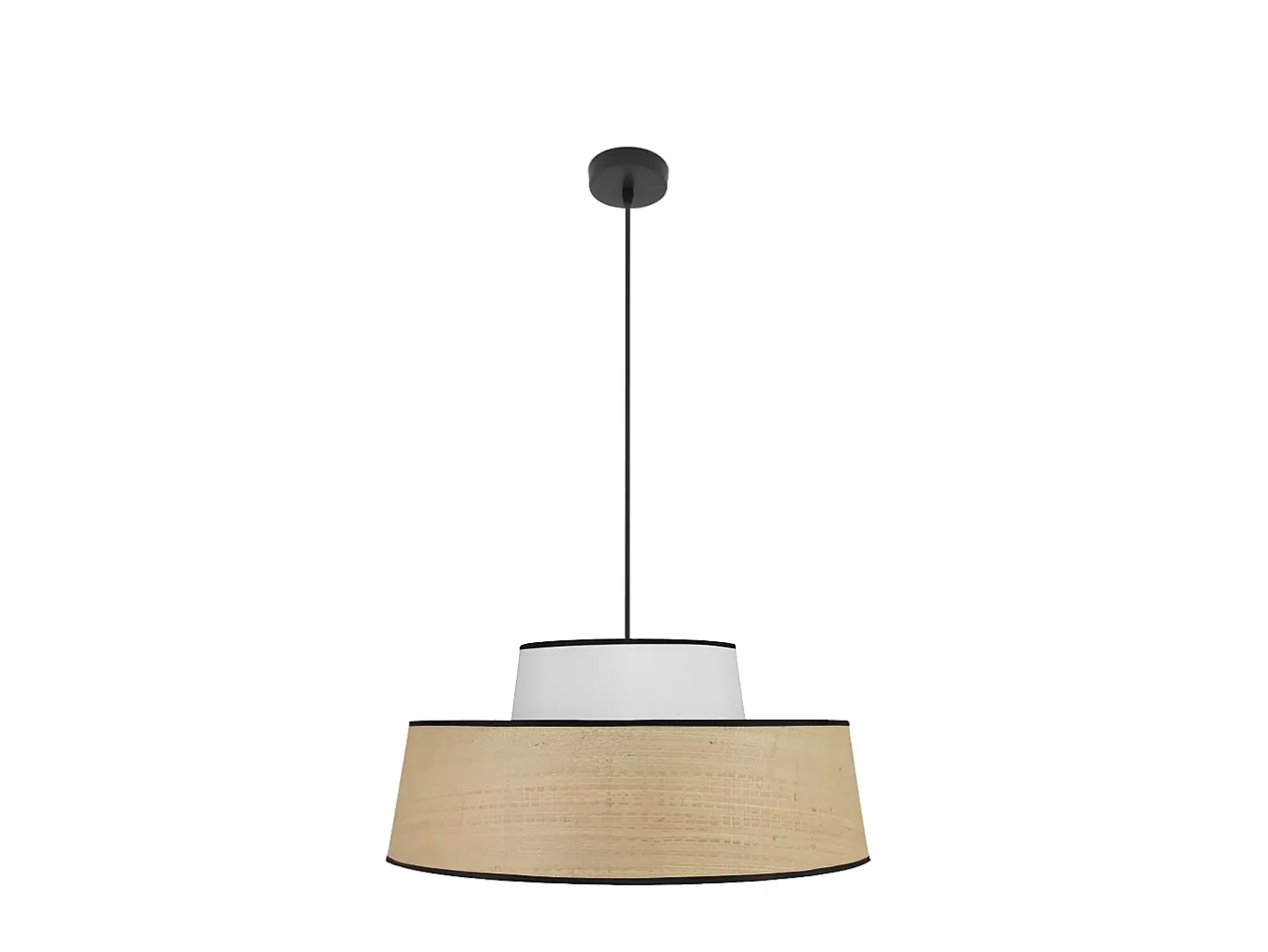 AKUNADECOR Lámpara Suspendida-Colgante Blanco/natural Modelo Jia De 1luz Negro