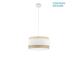 AKUNADECOR Colgante /natural Modelo Kandy 2xe27 Regulable Blanco Discount