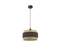 AKUNADECOR Colgante Con Pantalla De Tela Natural Modelo Kandy Marru00f3n Discount