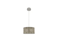 AKUNADECOR Colgante Con Pantalla Gris Modelo Katerina 1luz Xe27 Plateado