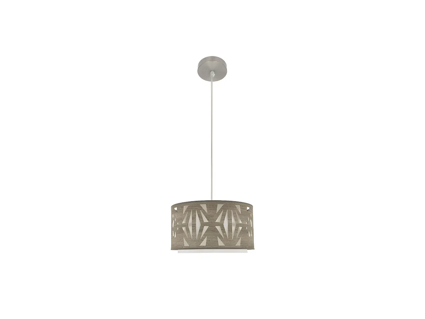 AKUNADECOR Colgante Con Pantalla Gris Modelo Katerina 1luz Xe27 Plateado