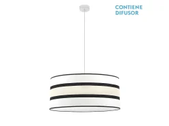 AKUNADECOR Lámpara Suspendida-Colgante Con Pantalla Modelo Karla 3 Luces /beis Blanco