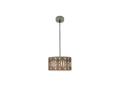 AKUNADECOR Lámpara Suspendida-Colgante Cuero/madera Oscura Modelo Katerina Dorado