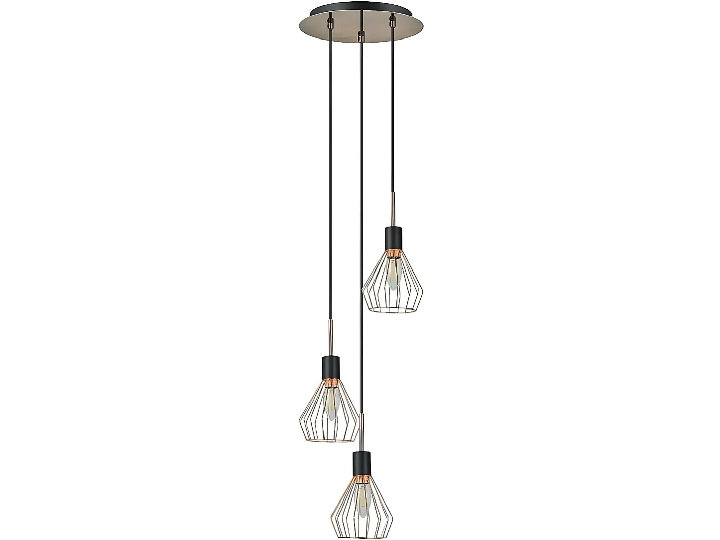 Best AKUNADECOR Colgante De 3 Luces San Petesburgo Cobre Cobrizo