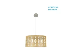 AKUNADECOR Colgante De Dos Luces Madera Clara Niquel Modelo Katerina Plateado Online