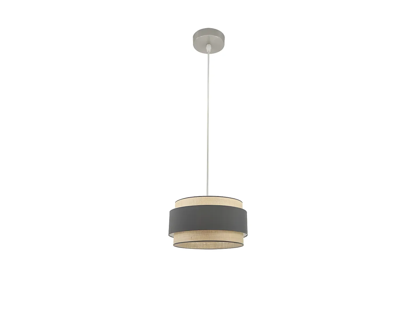 AKUNADECOR Colgante De Una Luz Con Pantalla Kandy Natural/gris Plateado Best
