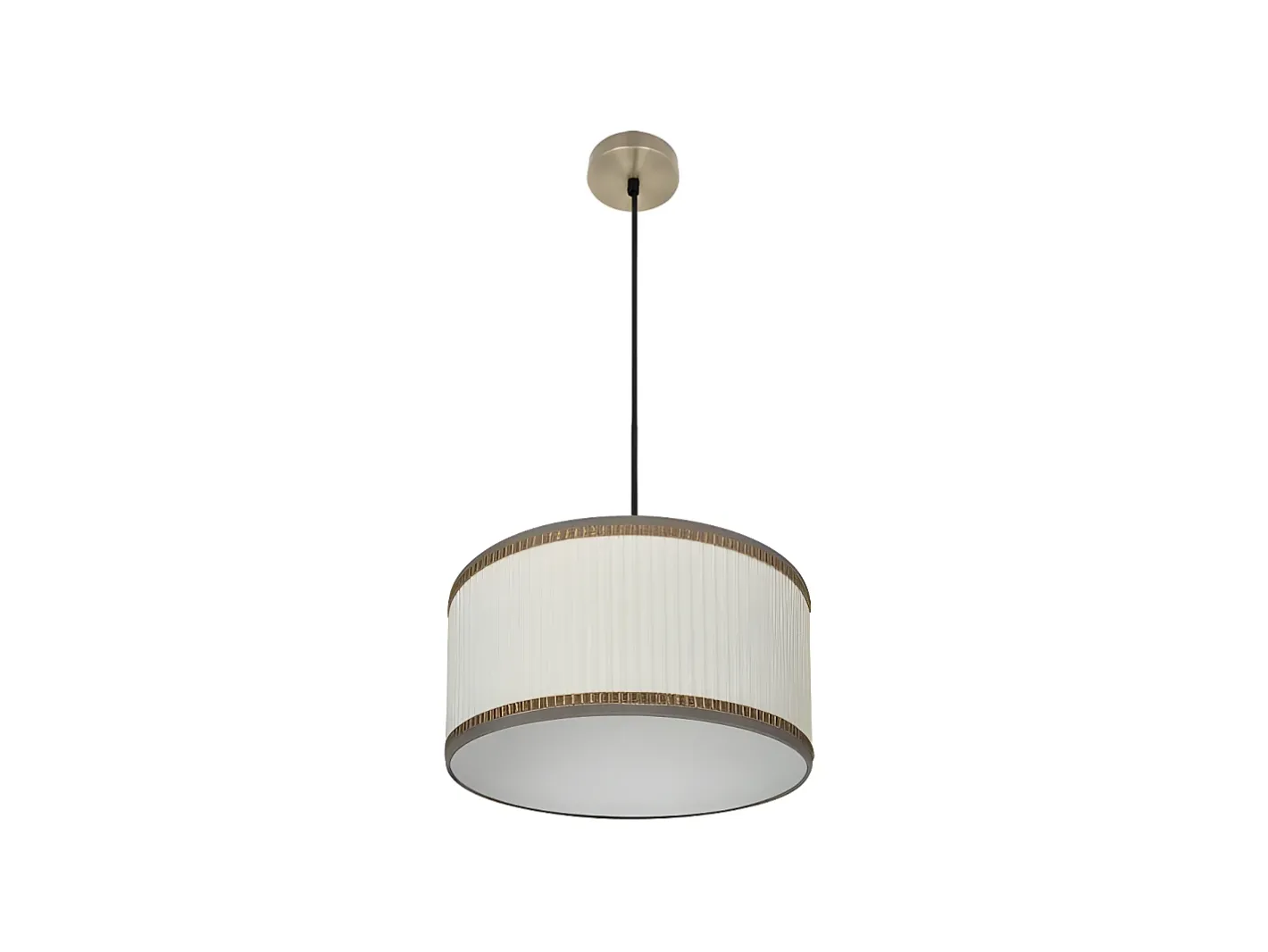 AKUNADECOR Lámpara Suspendida-Colgante En Color Cuero/beis Modelo Soprano Regulable Dorado